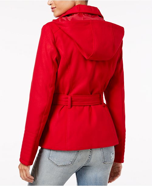 Celebrity Pink Juniors' Hooded Peacoat & Reviews Coats Women Macy's