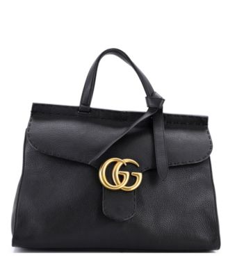 Medium GG Marmont Top Handle Bag Leather