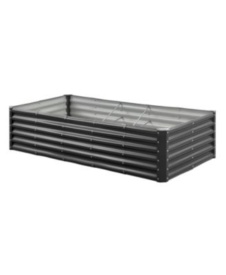 Deep Root Metal Raised Garden Bed,  Galvanized Planter Box with Reinforcement Bars