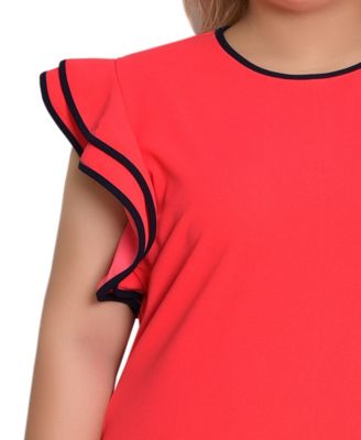 Plus Size Ruffle-Sleeve Dress