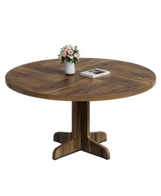47" Round 4-Person Farmhouse Dining Table