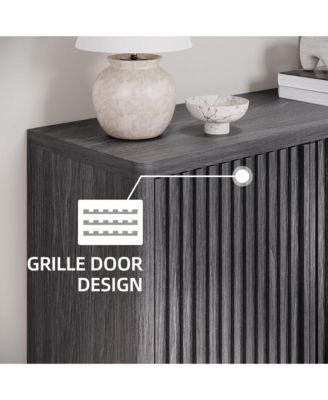 2 Piece 5 Tier Shoe Cabinet Set with Fluted Doors and Adjustable Shelves, Entryway Hallway Storage Organizer