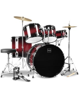 5-Piece Beginner Drum Set w/ Snare, Bass, Toms, Cymbal, Hi-Hat, Sticks, Drum Pedal