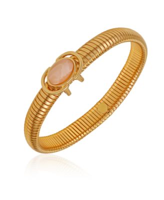 Gold-Tone Center Stone Stretch Bracelet