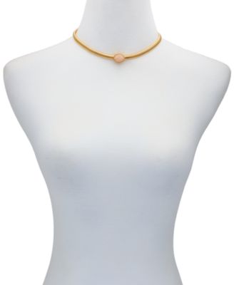 Rose Quartz Gold-Tone Collar Necklace