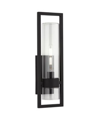 Reed High Modern Outdoor Wall Light Fixture Mount Porch House Weatherproof Sand Finish Glass Shade