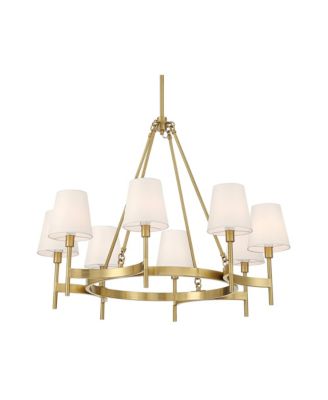 Greta  Brass 8-Light Shade Chandelier