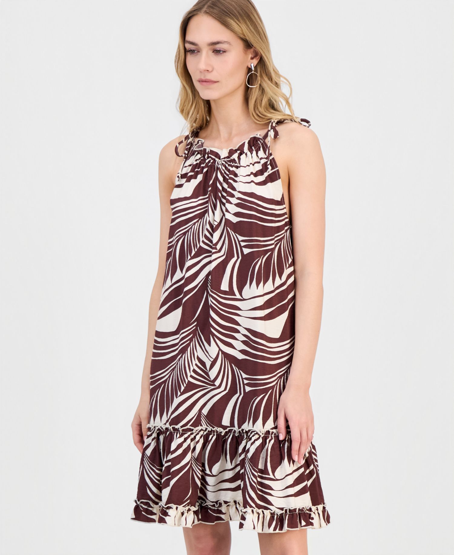 Women's Printed Halter A-Line Dress