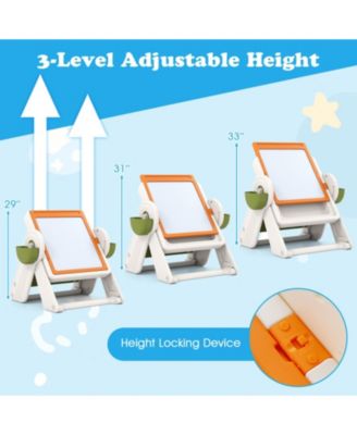 6-in-1 Kids Activity Table and Chair Set with Folding Art Easel