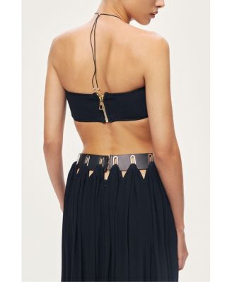 Women's Pleated Ring-Detail Midi Skirt