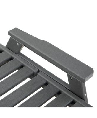 Outdoor Chaise Lounge Chair Recliner w/ Wheel Adjustable Back