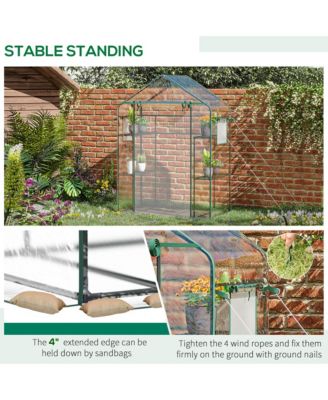 56" x 29" x 77" Small Walk-in house w/3 Tier Shleves, Windows