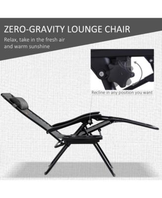 Zero Gravity Chair Set with Folding Table & Cup Holder Trays,