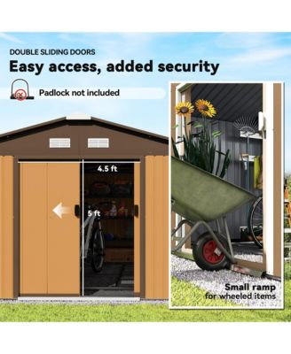 11' x 13' Storage Shed Garden Tool House w/ Vents Doors