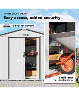 7' x 4' Storage Shed Garden Tool House w/ Vents Doors