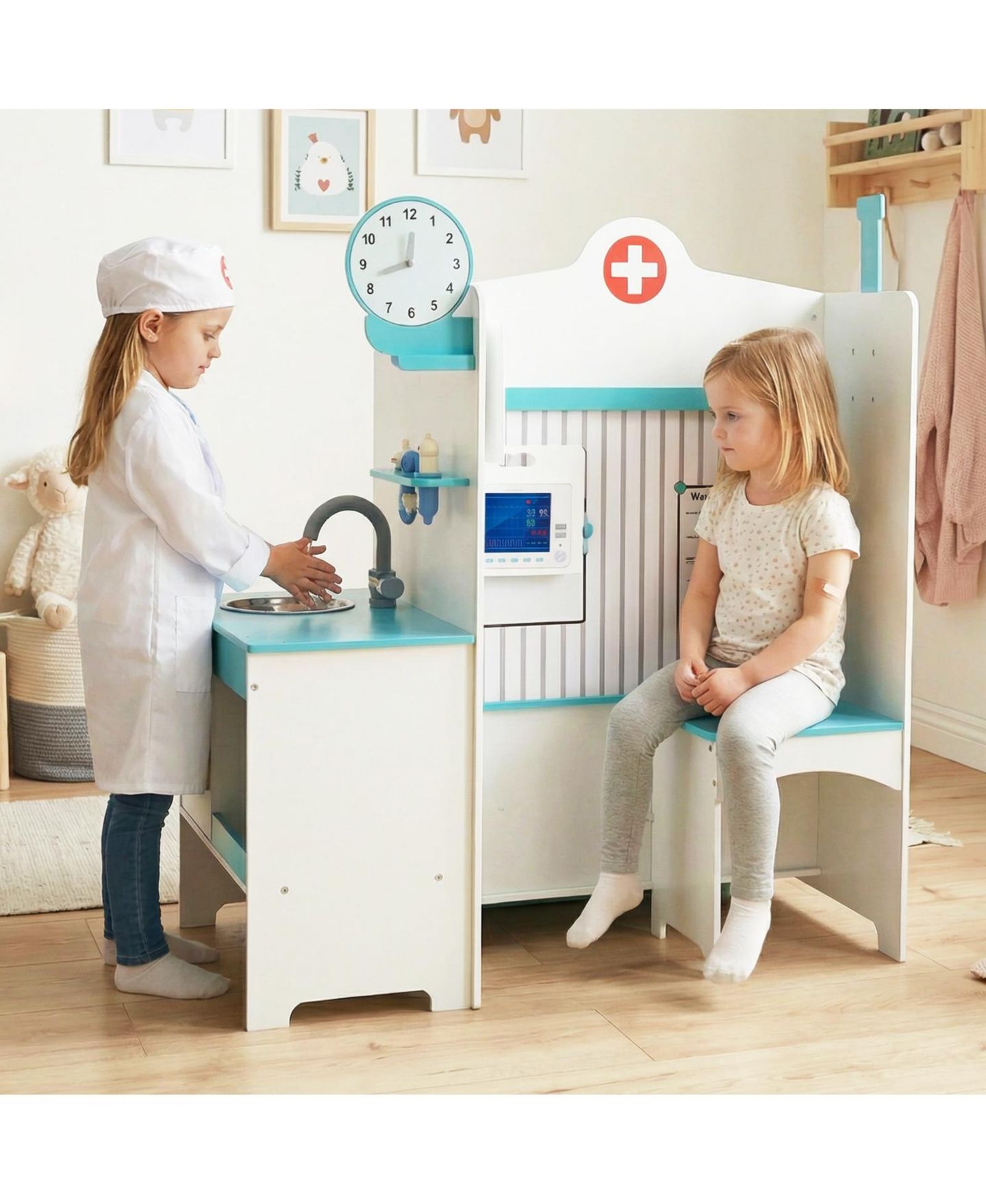 Детские игрушки Slickblue Doctor Adjustable-Height 27-Piece Play Set, от 3 лет, цвет: Синий — фото 4