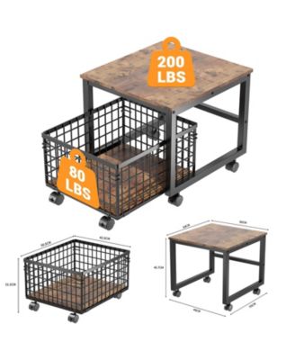 Heavy Duty Rolling Storage Cart with Drawer - Lockable Wheels, for Bathroom, Laundry Room