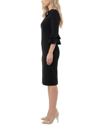 Women's 3/4-Sleeve Shawl Collar Dress