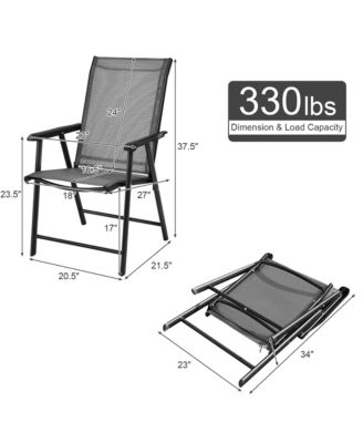 Set of 6 Outdoor Patio Folding Chairs Camping Deck Garden Pool Beach W/Armrest