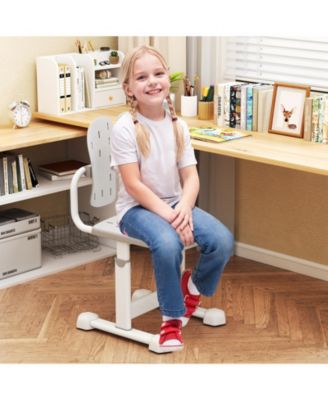 Height-Adjustable Kids Study Chair with Double Backrest Support