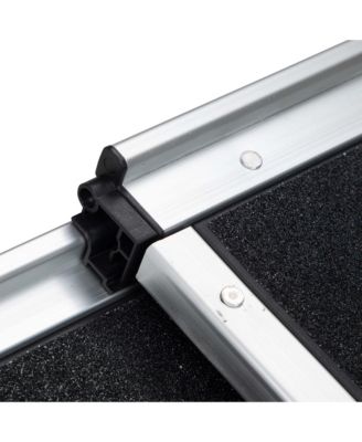 Foldable Aluminum Dog Car Step Ramp with PVC Handle, Non-Slip Foot Mats for Most Sized Dogs, Pet Ladder