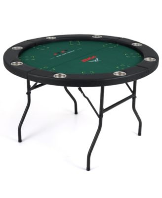 Folding Poker Table with Cup Holders, Padded Edges for Comfortable Play