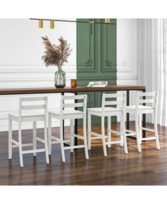 24 in Counter Height Bar Stools Set of 2 with Rubberwood Frame