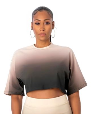Women's Ombre Oversized Crop Tee