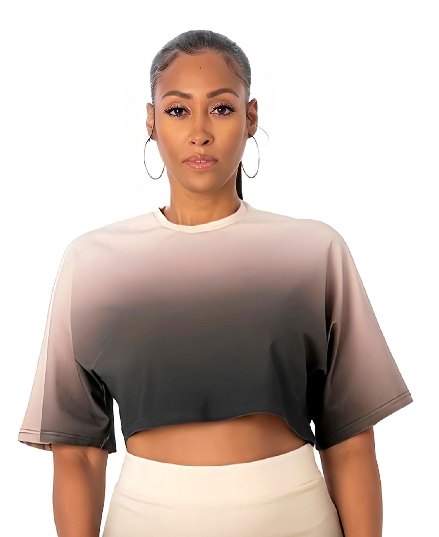 Women's Ombre Oversized Crop Tee