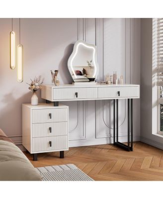 Cloud LED Vanity with Storage and Ribbed Design