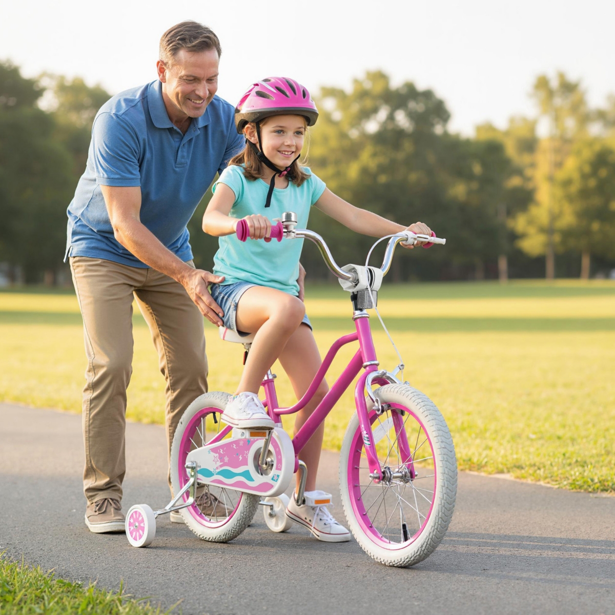 Slickblue Kids Bike Adjustable Handlebar with Starlight Wave Design