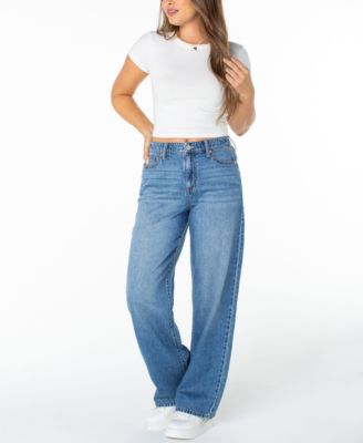 Juniors' High-Rise Wide-Leg Jeans