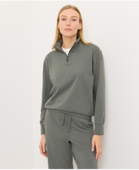 Женские топы Pact Cloud Knit Quarter Zip Made with Organic Cotton, цвет: Зелёный