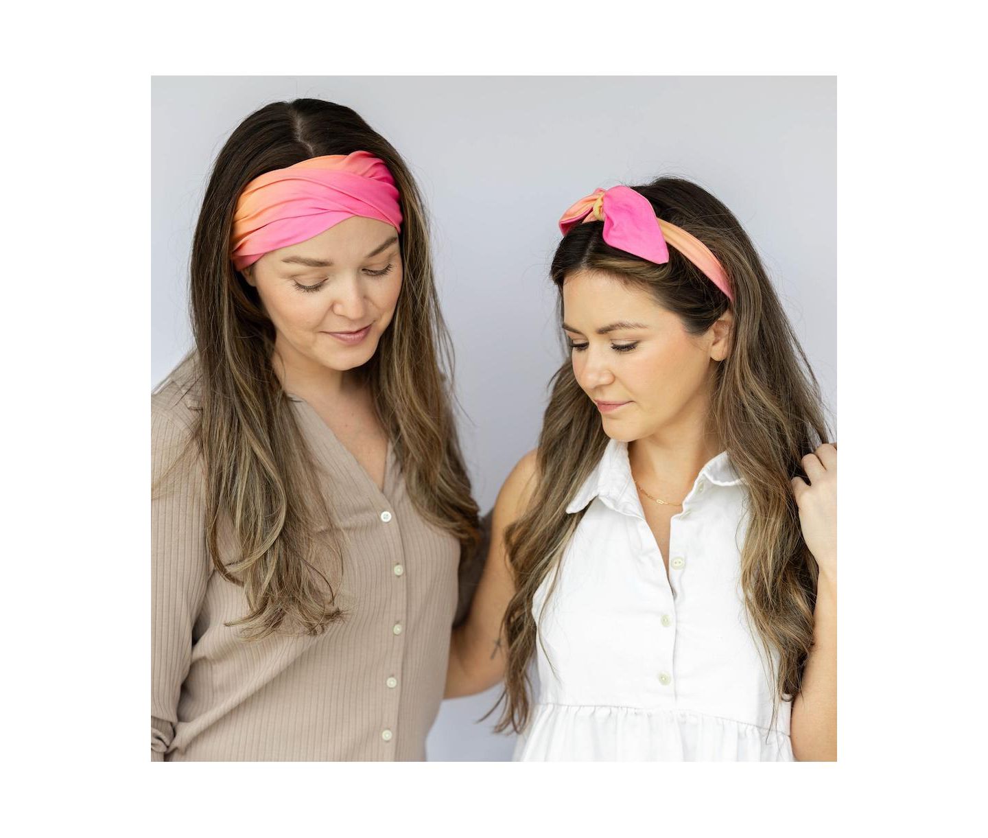 Женские аксессуары Headbands of Hope Limited Edition Luxe Tube Turban - Sunset Ombre, цвет: Розовый / Оранжевый — фото 7