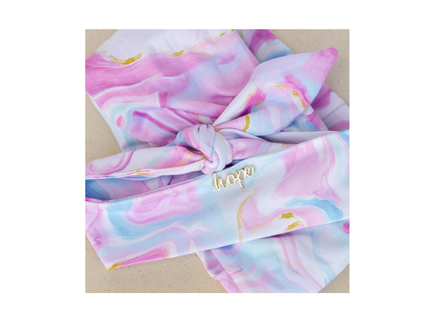 Women's Limited Edition Luxe Tube Turban - Cotton Candy Skies Marble