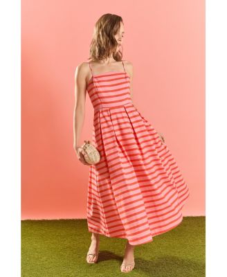 Women's Striped Midi Dress