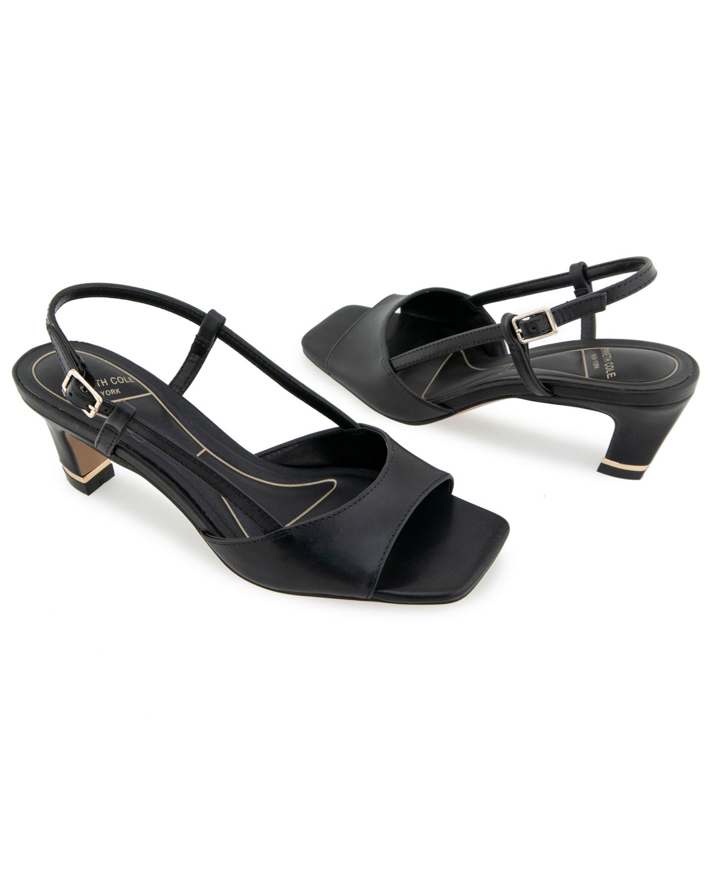 Женские сандалии Kenneth Cole New York Anna Slingback Dress Sandals, цвет: Чёрный кожаный — фото 8