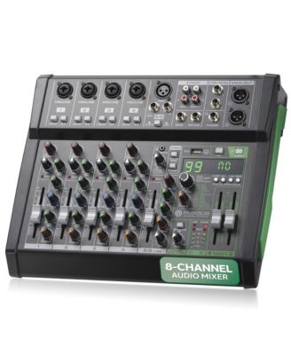 8-Ch. Audio Sound Mixer - Bluetooth Studio Mixer - DJ Controller Audio Mixing Console