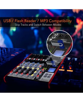 6-Channel Pro Audio Bluetooth Studio DJ Mixer with USB Interface and LCD Display