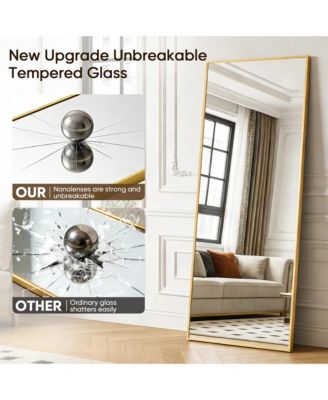 Full Length Mirror 71"x30" Oversized Floor Mirror for Living Room Cloakroom Rect Style