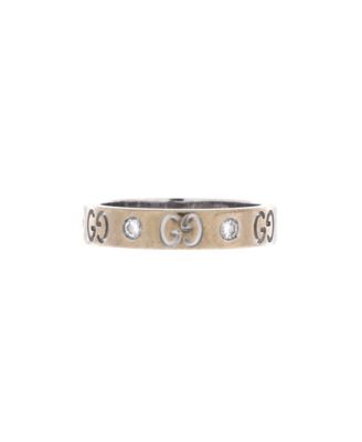 Pre-Owned Gucci Icon Band Ring - 18k white gold