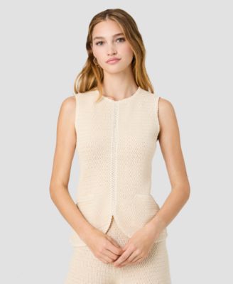 Women's Mozart Crochet Texture V-Neck Vest