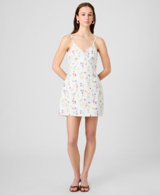 Women's Floral Print V-Neck Mini Dress