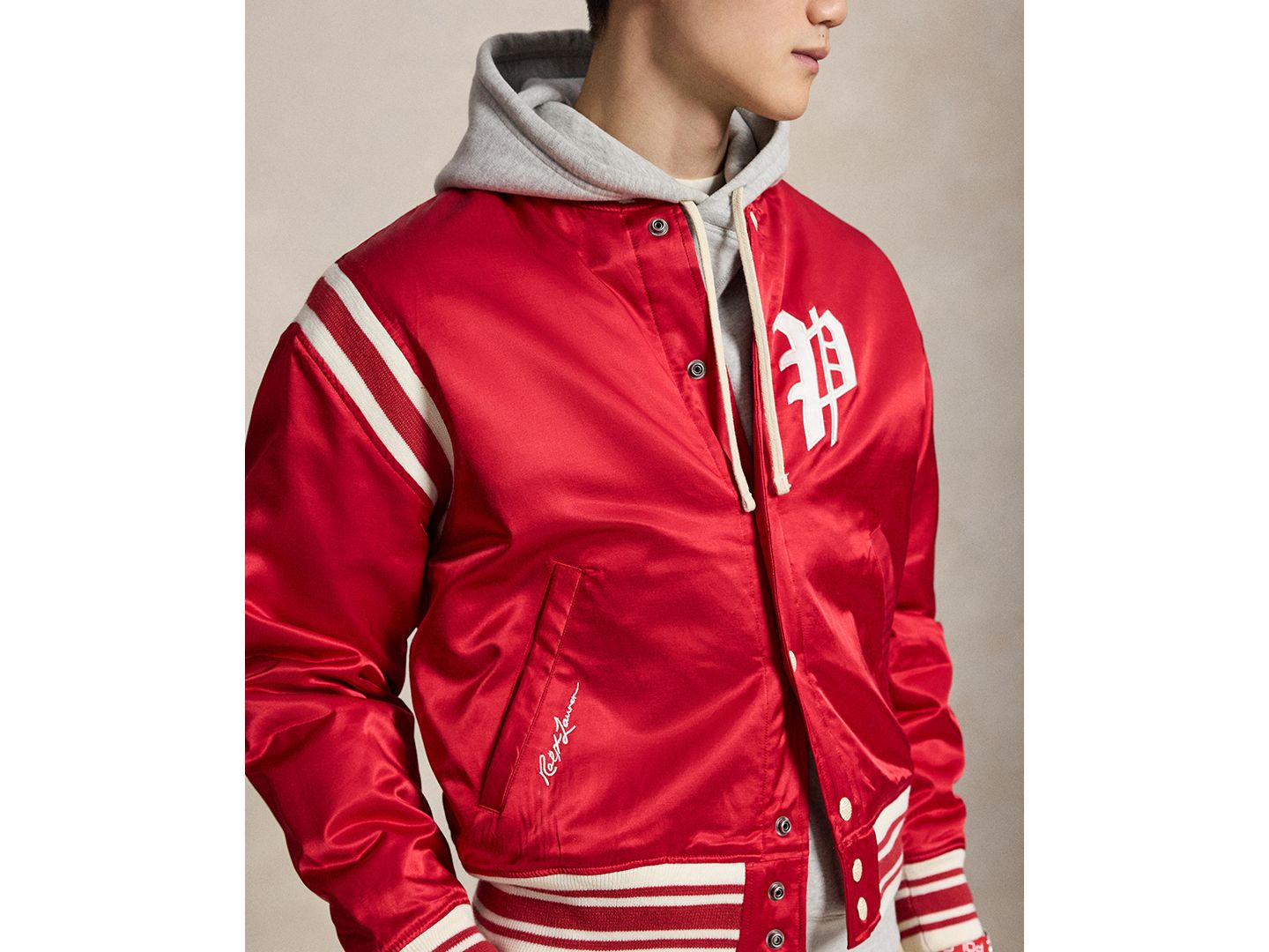 Мужская куртка Polo Ralph Lauren Phillies Striped Baseball, цвет: Красный — фото 4