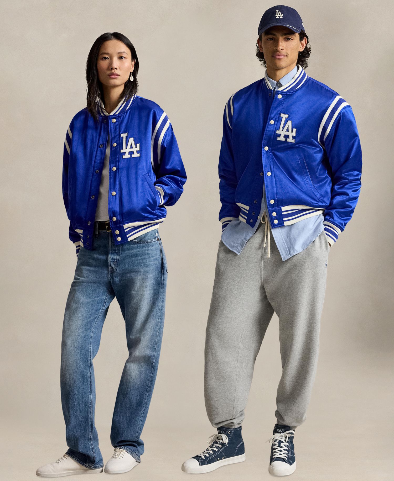 Men's Dodgers Striped Baseball Jacket