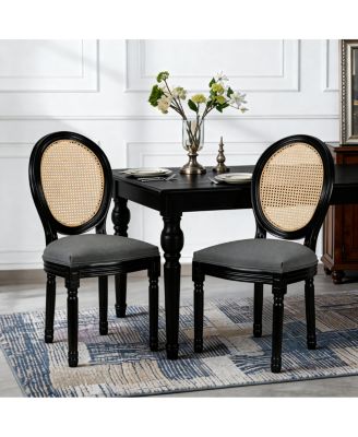 French Country Upholstered Dining Chairs (Set of 2)