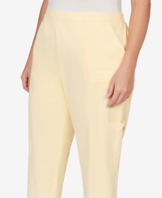 Plus Size Out of the Blue Fringe Denim Patch Pocket Capri Pants