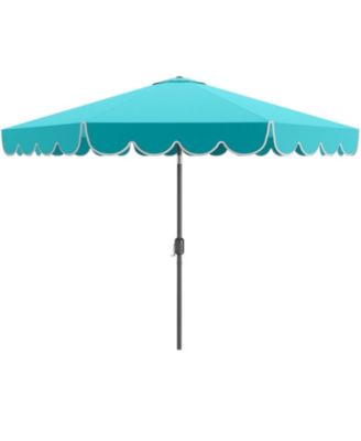 10 ft Outdoor Market Umbrella with Crank Push-Button Tilt and Ruffled Edges