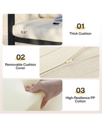 78.7" Outdoor Patio Sofa with Removable Cushions and Metal Frame Patio Couch