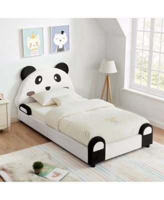 Panda Kids Bed, Padded Edges, Solid Wood Frame